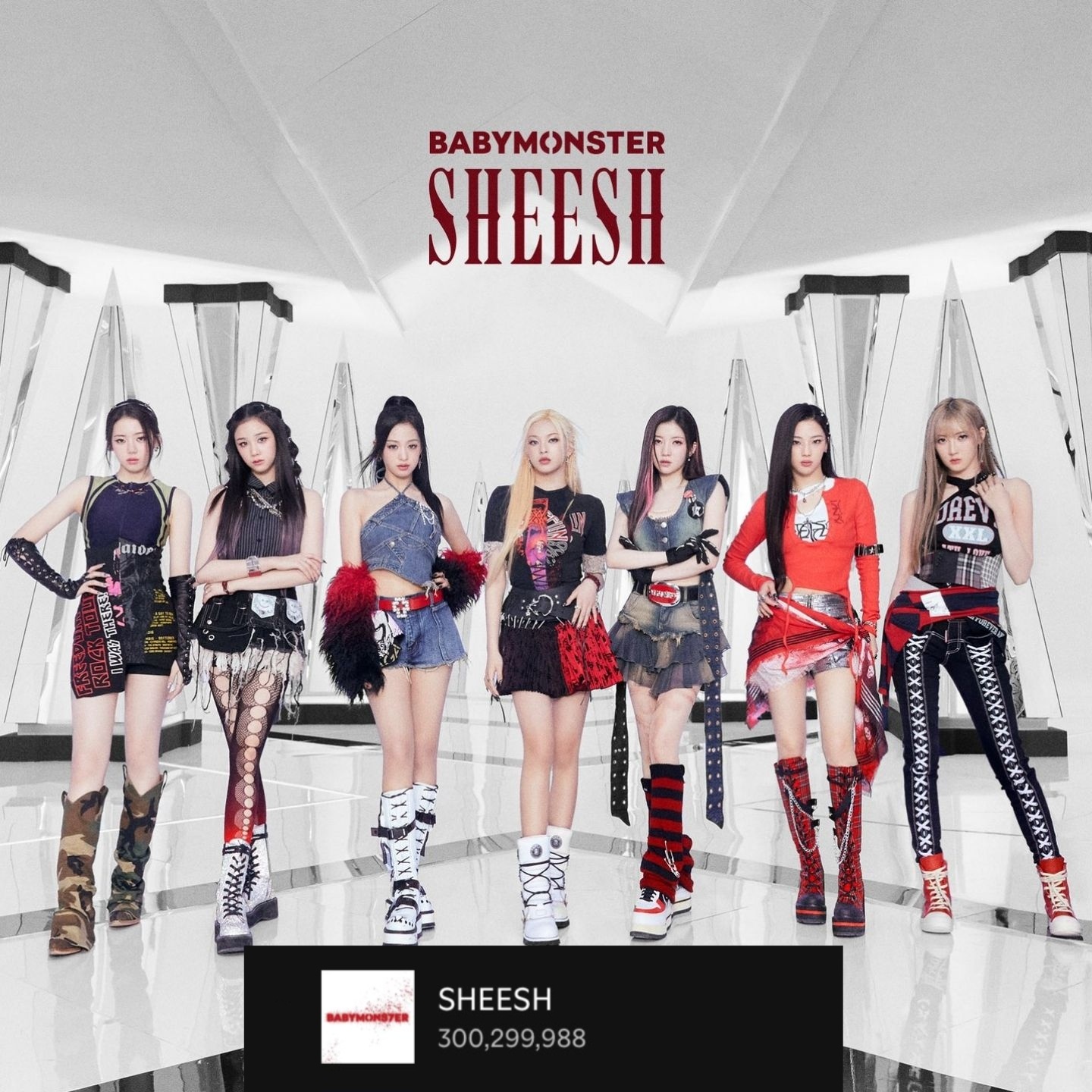 BABYMONSTER《SHEESH》Spotify流媒突破3️⃣亿成为自身达成