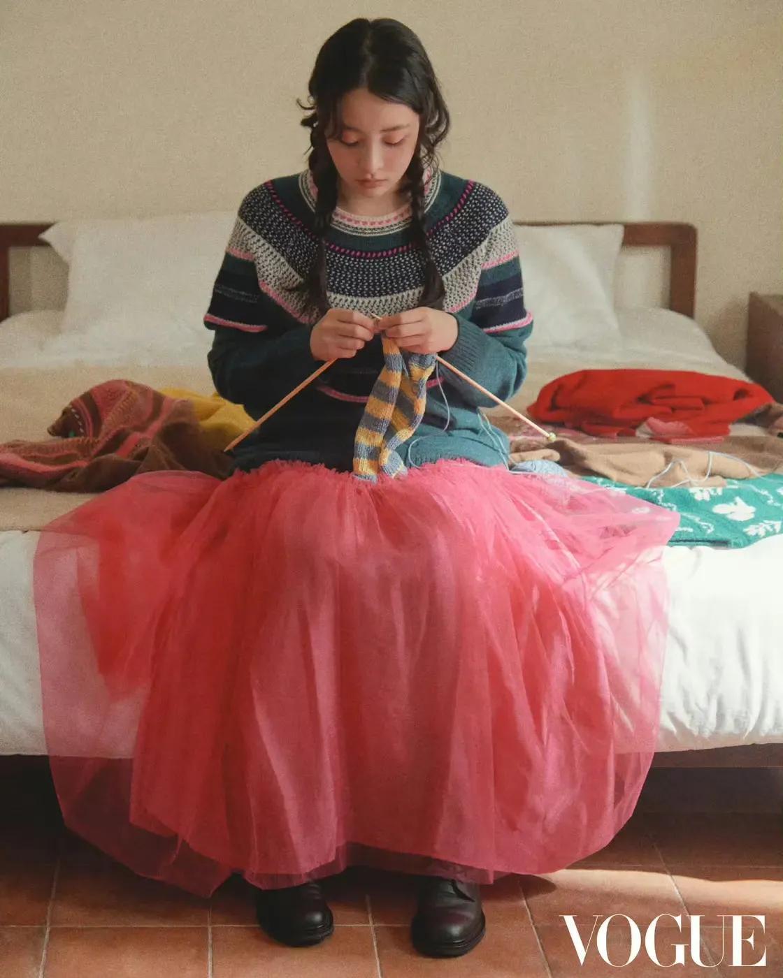 金敏荷  Vogue Korea 11月刊，秋日针织毛衣主题，少女的小雀斑，清新