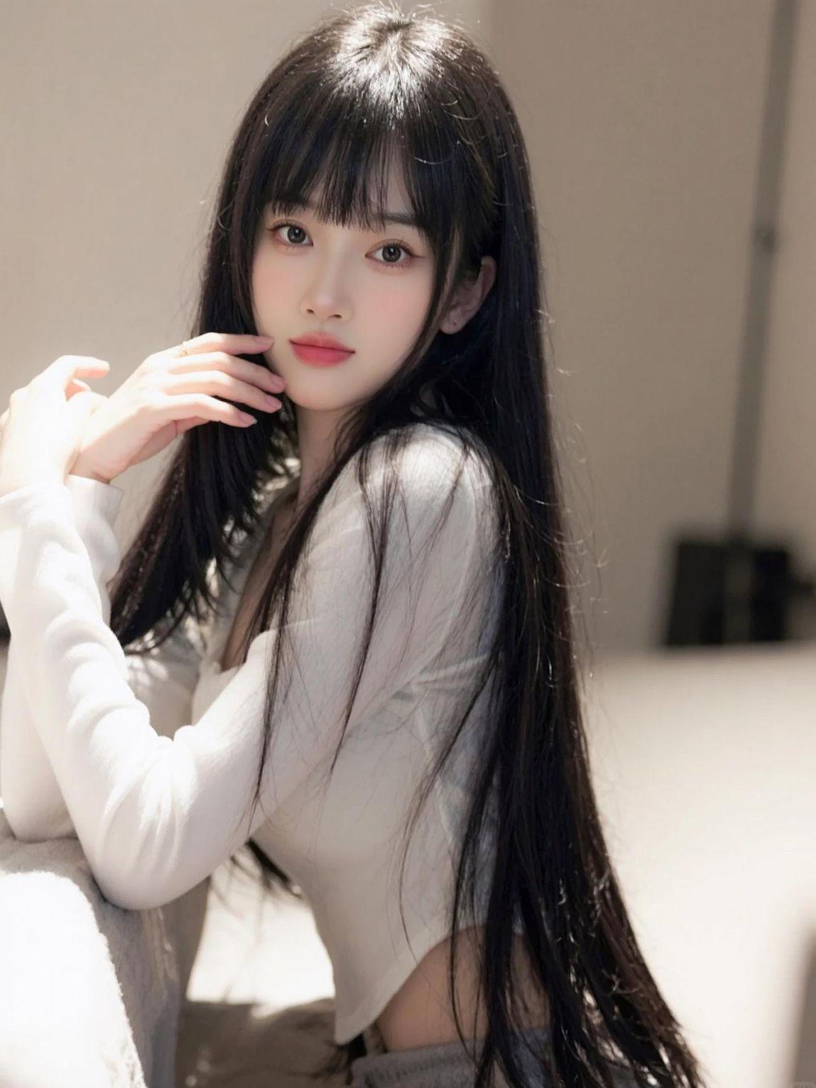 AI长直发写真 随变ai随便玩 黑直发抖音玩法合伙人计划。@D0U十小助手