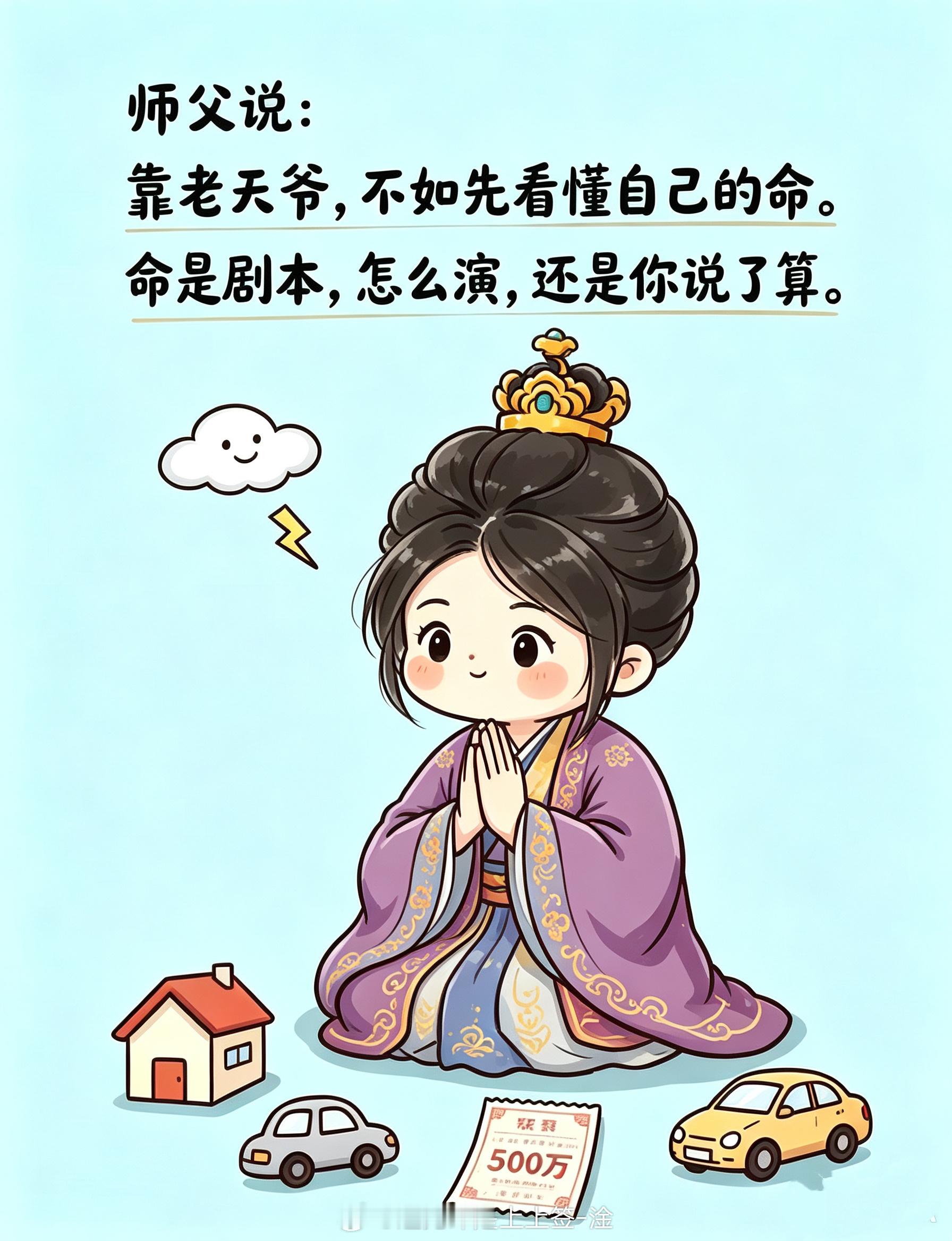 【许愿可以，但别全交给老天爷🤣】徒儿：师父，我拜一拜就能暴富吗？师父：许愿是心