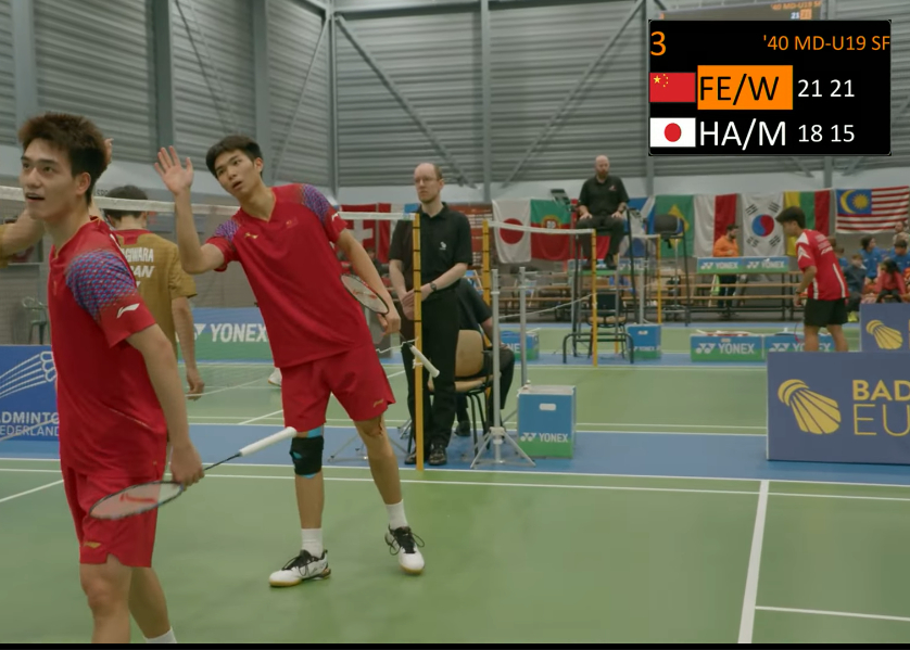2026荷兰青年国际赛 男双半决赛冯奕朗/魏简真🇨🇳 21-18、21-15