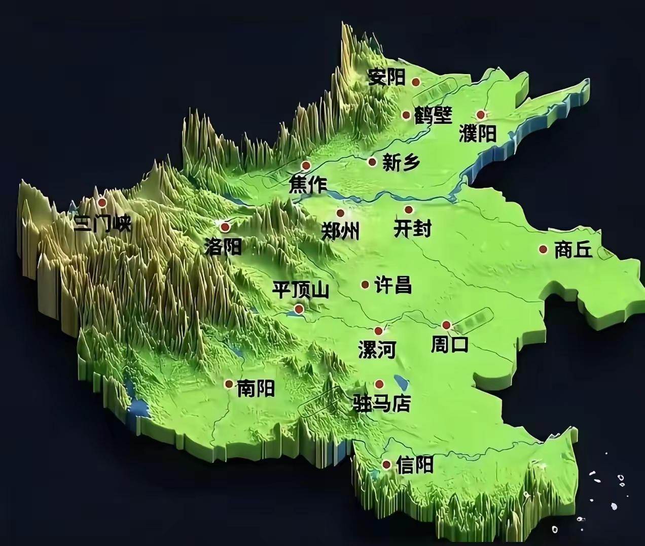 河南还有4成土地是山地。河南的广义山地（含丘陵）占全省总面积的比例接近40%，“