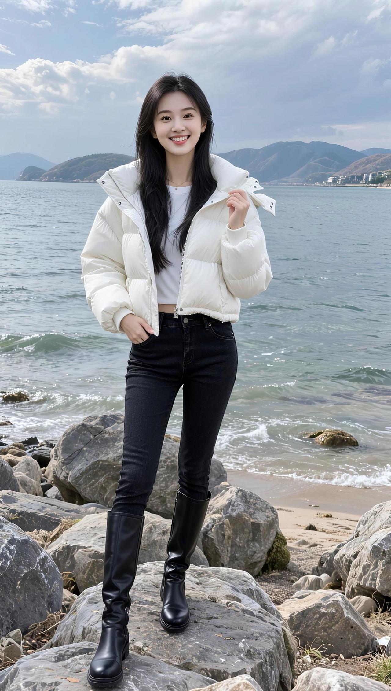 AI海滨清新照 抖音ai创作 爱拍照爱生活 户外旅行这样拍才够酷