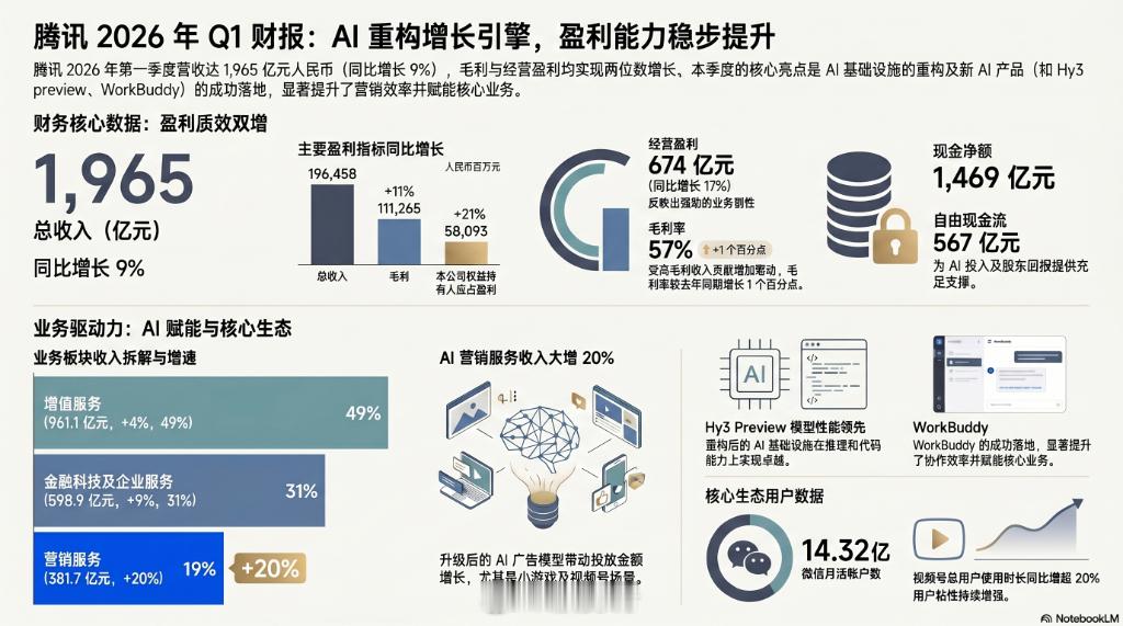 🚀 腾讯Q1财报出炉：AI转型加速，强劲基本面印证“印钞机”实力！      