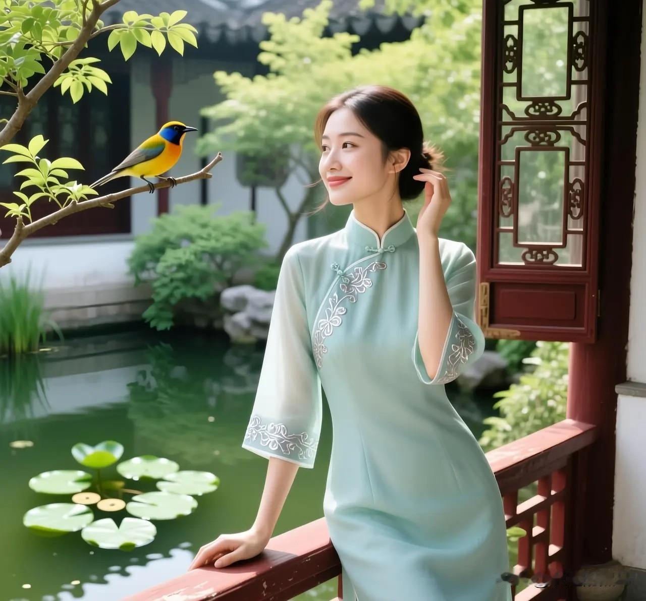 《清平乐·夏日闲居》

文/识途的黑马
 
晴风轻袅，绿树蝉声早。
一院繁花开正