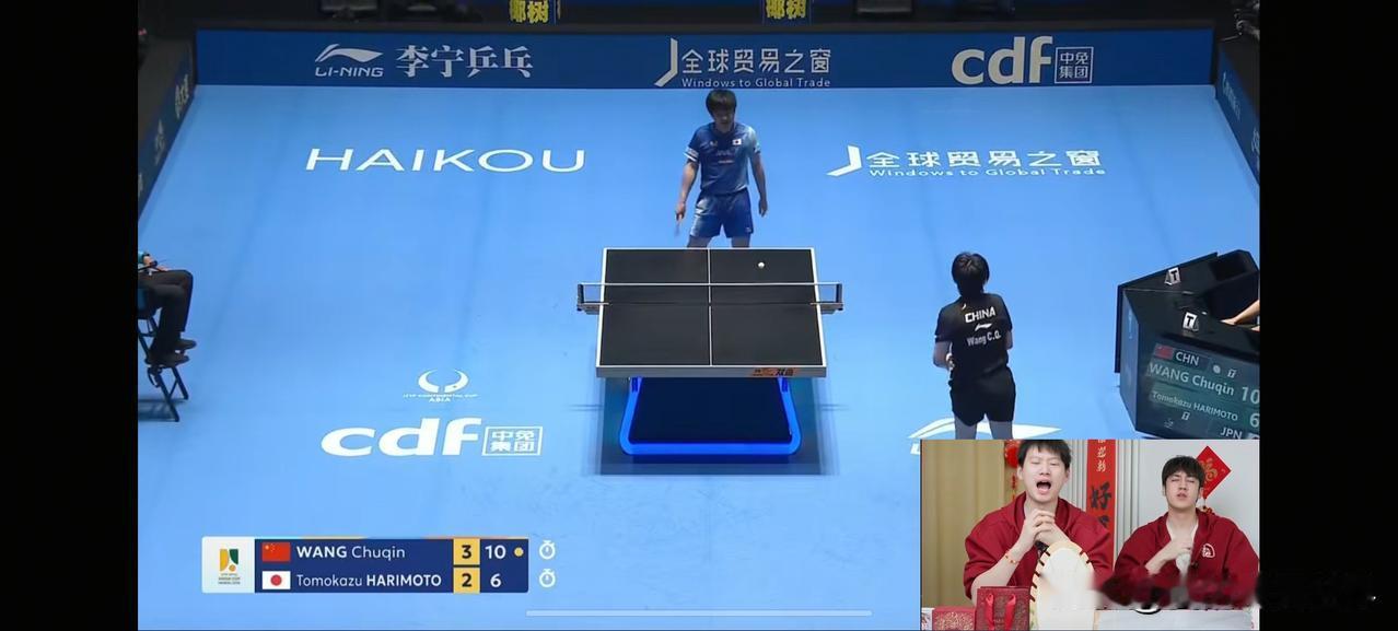 亚洲杯男单决赛，王楚钦4：2战胜张本智和获得冠军，整场比赛两人都发挥出了自己最好