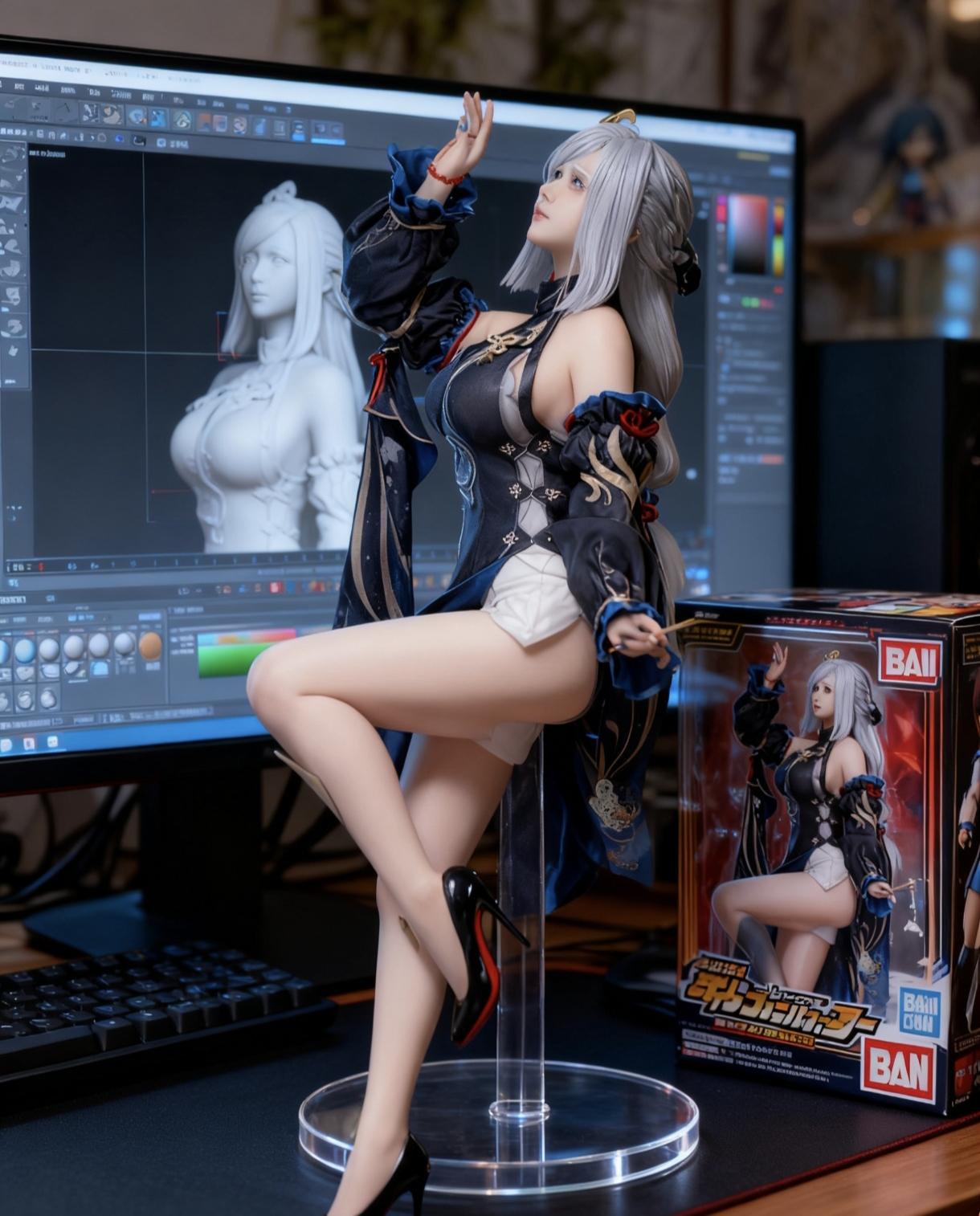 手办模型 申鹤cos 旗袍申鹤 cosplay 这腿又长又白又细