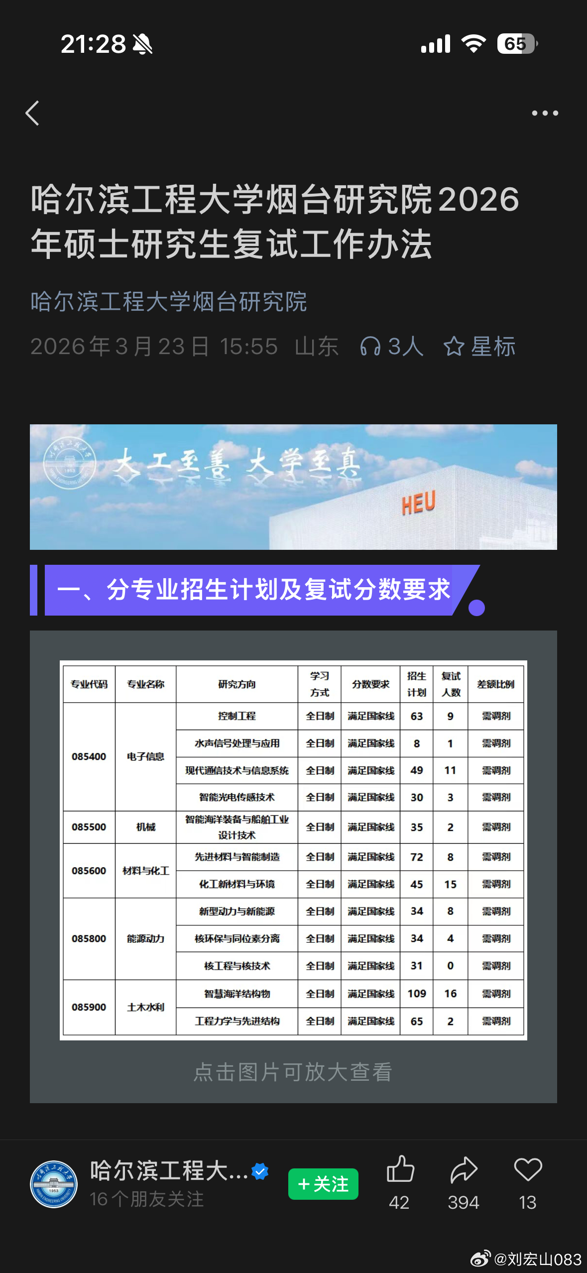 纯血211，考研友好型学校，赶您捡漏哈工大烟台研究生院刚建好没几年，招生需求大，