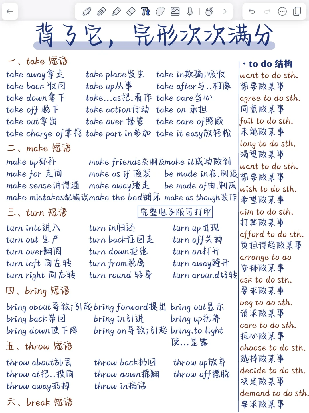 背了这些！完形闭眼选答案！一定要背的英语高频短语！