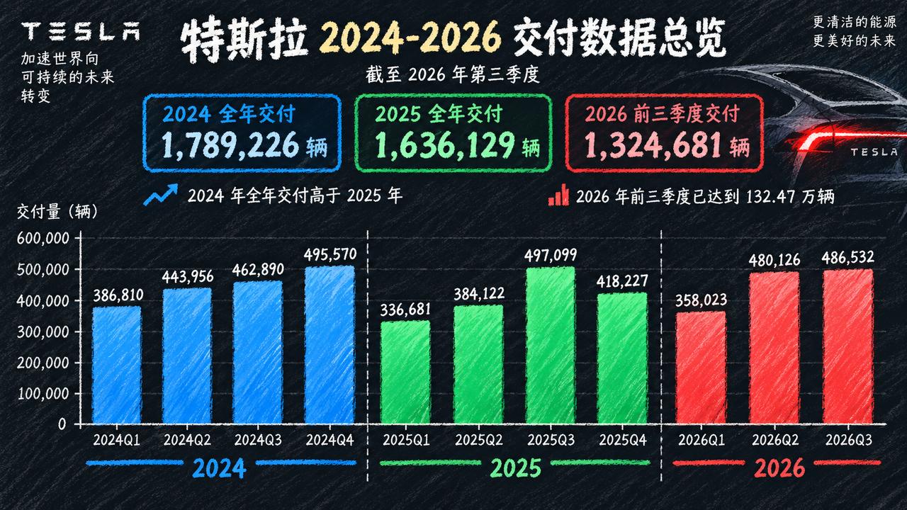 特斯拉Q3交付48.65万辆，全年创历史纪录稳了！

特斯拉刚刚公布的2026年