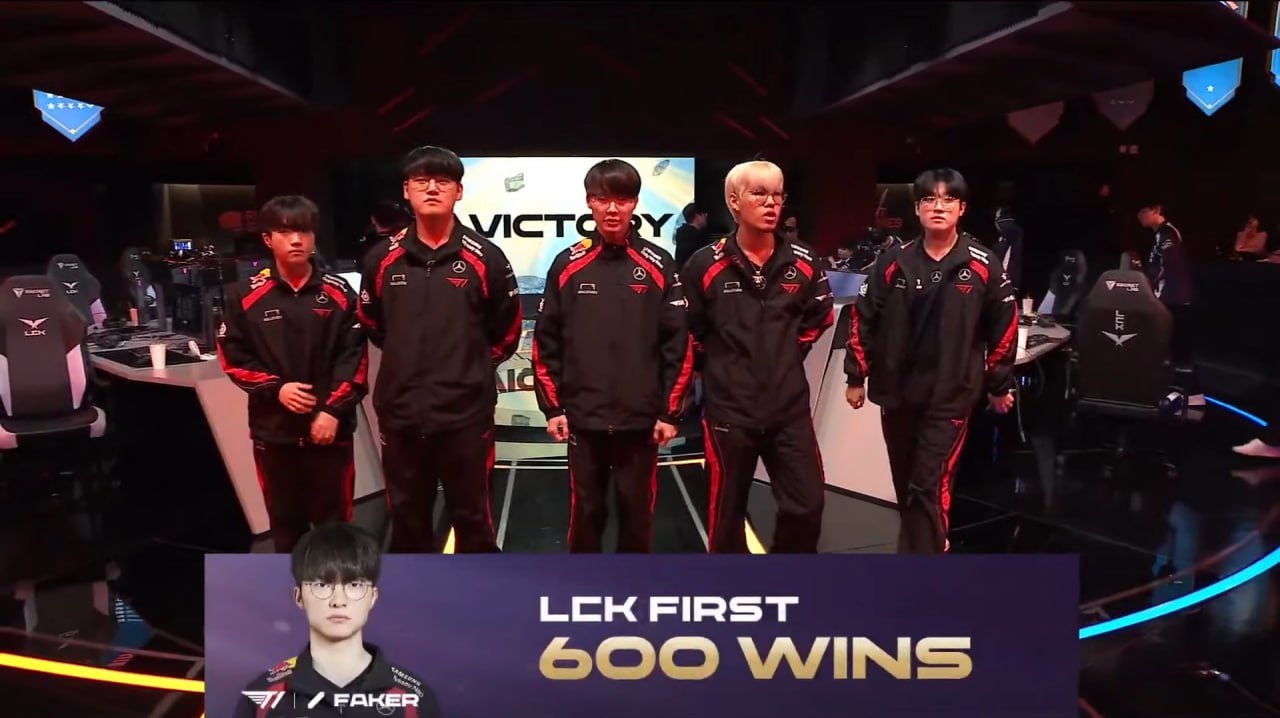 #Faker达成LCK600胜#Faker 达成LCK600胜成就！恭喜李哥[打