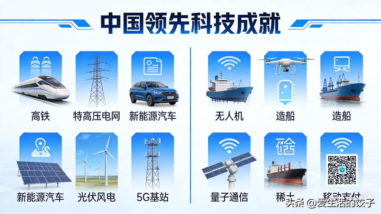 截止2026年，以下12个领域中国已明显领先美国：

1. 高铁：全球70%+里