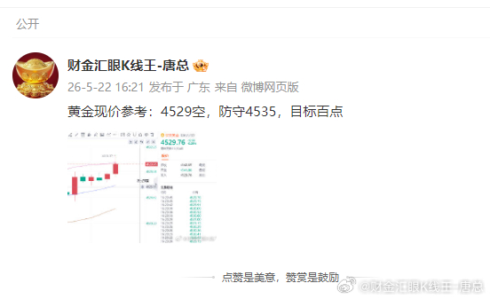 打响开门红，百点到手，恭喜第一单就有如此收益财金汇眼k线王-唐总黄金金价