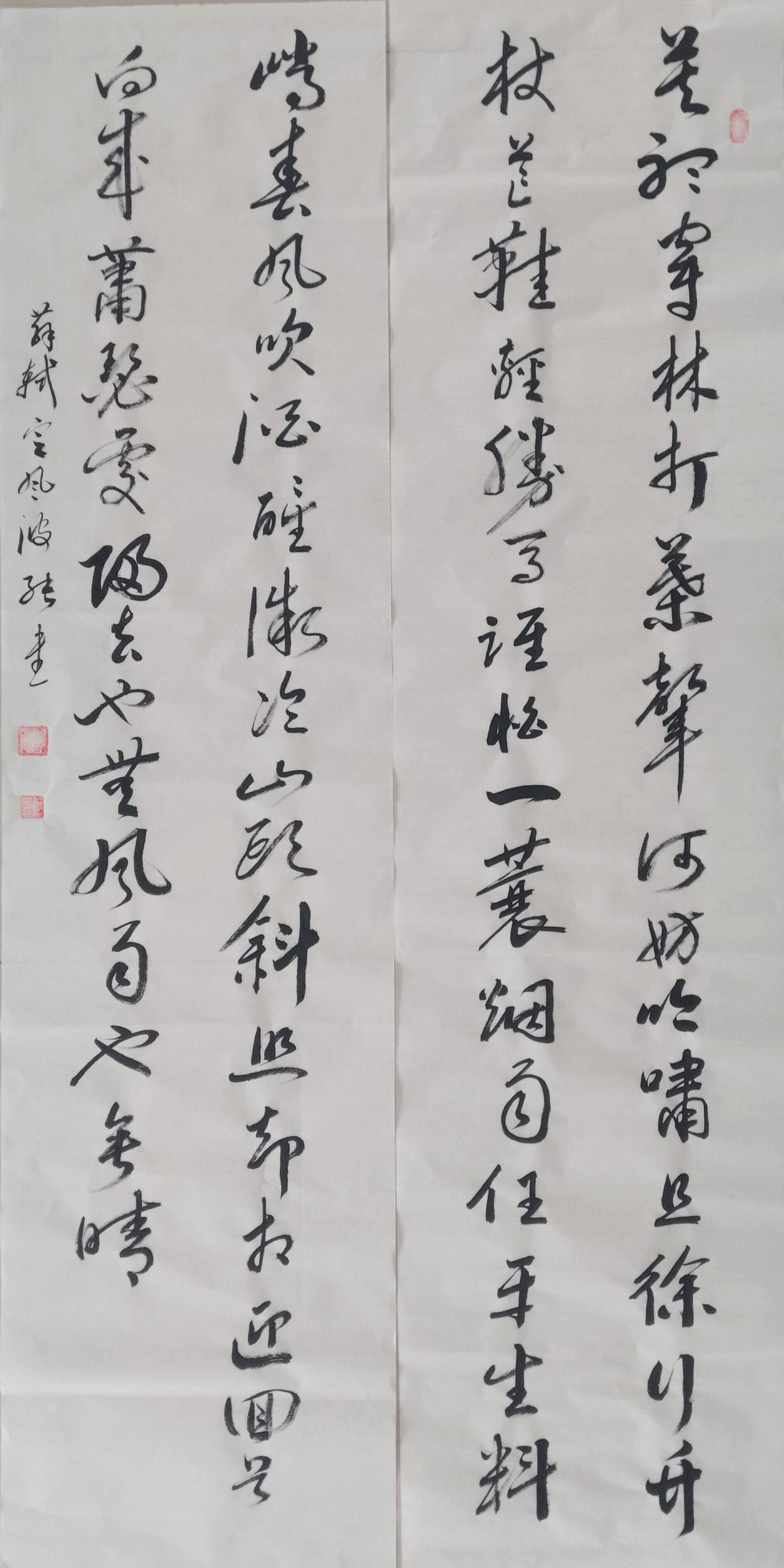 苏轼：定风波。中楷书写两条屏四尺对开。豆包短评：综合评分：94分
 
✅核心亮点