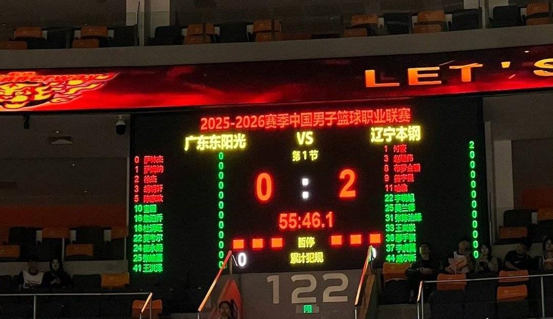 广东宏远与辽宁对决大名单公开，广东的王少杰也不打比赛了，内线只剩下焦泊乔和萨林杰