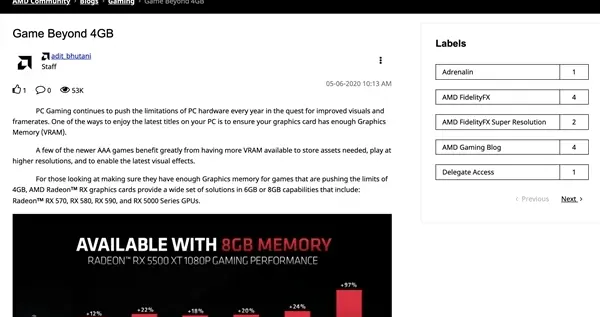 显卡|RX 6500 XT显卡4GB显存惹争议 被AMD删除的文章又回来了