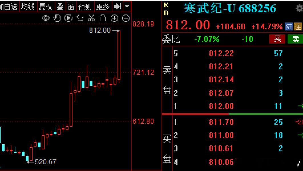 $寒武纪 sh688256$ 半导体的灵魂股，目标是1000吗关键词：一季报增长