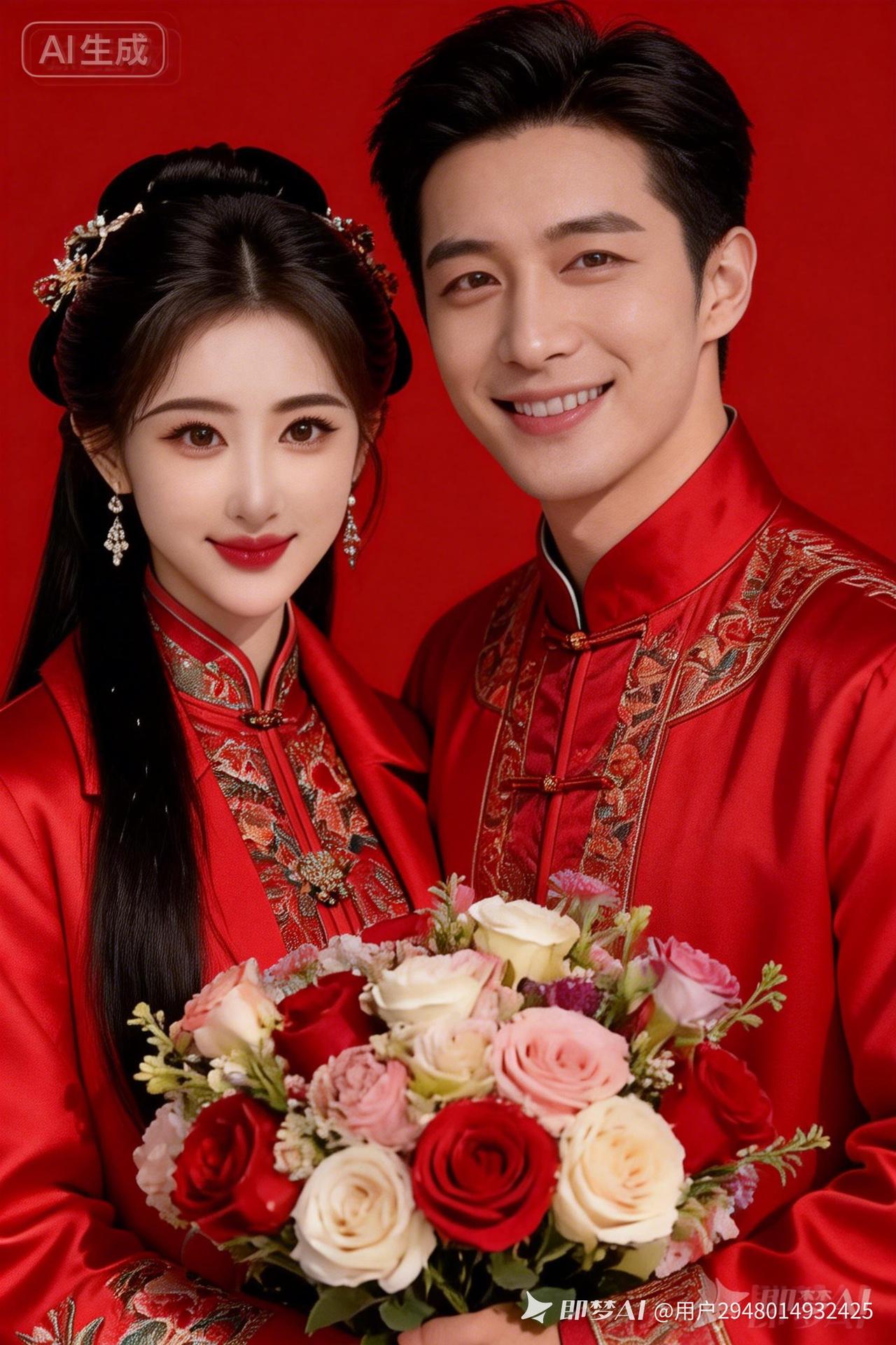 甜蜜的婚纱照，红衣情侣的幸福瞬间！