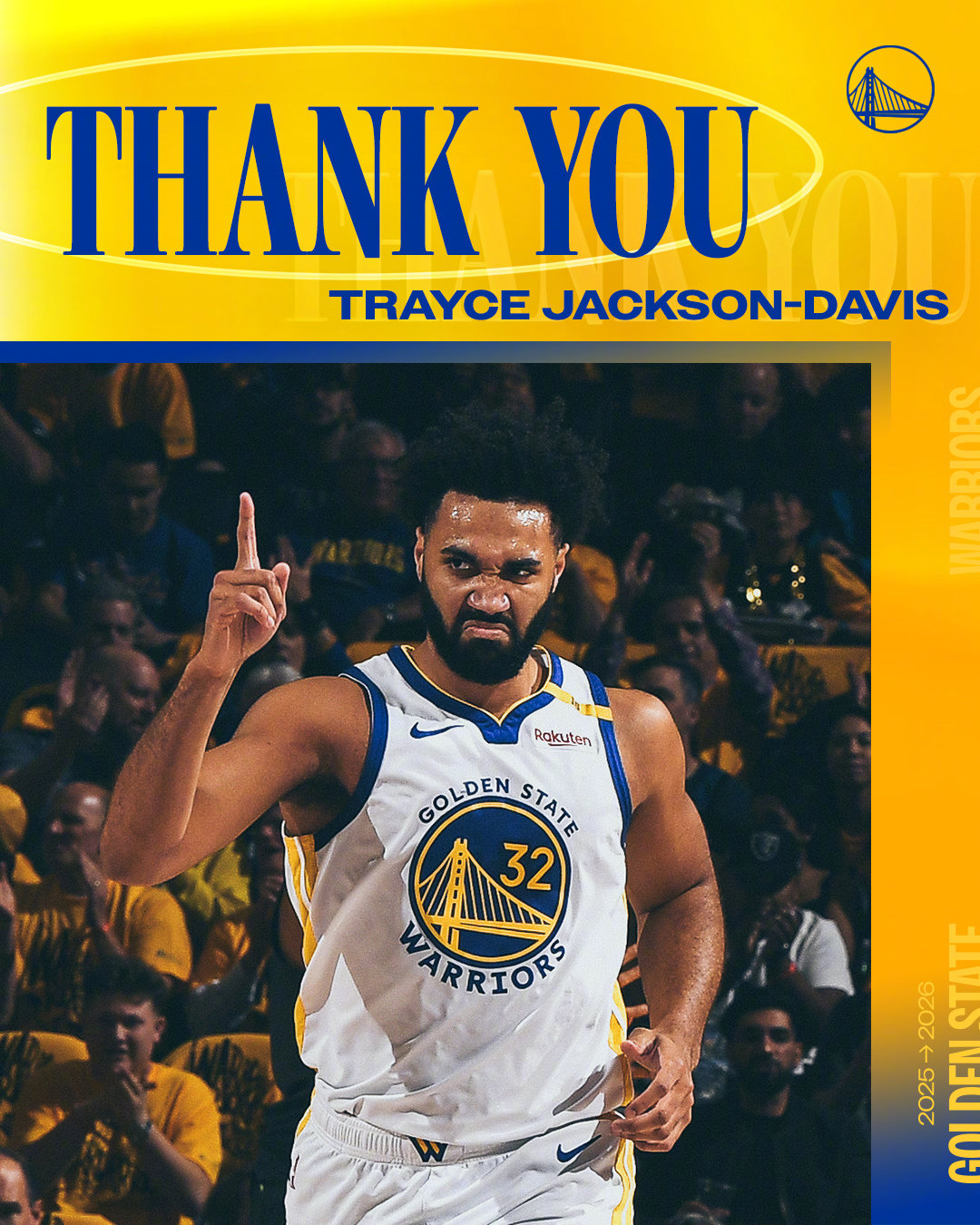 感谢你的付出，杰克逊-戴维斯💙勇士官方发布