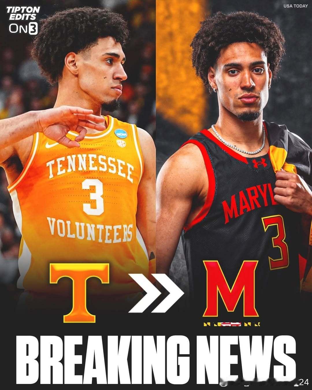 田纳西大学后卫毕肖普·博斯韦尔(Bishop Boswell)转学加盟马里兰大学