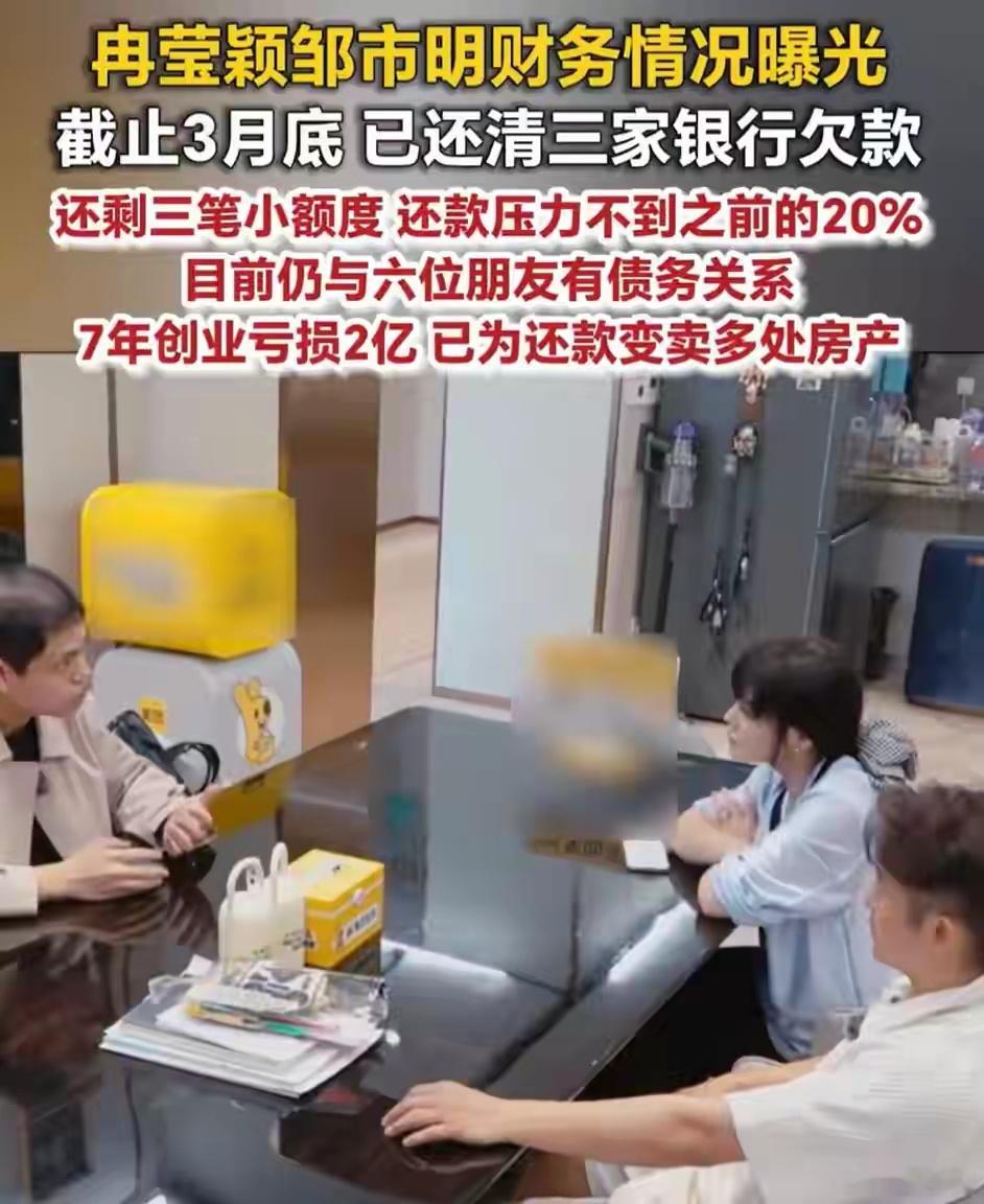 邹市明冉莹颖已还清3家银行欠款欠了这么多钱，他们还没离婚也没跑路而且一直在积极配