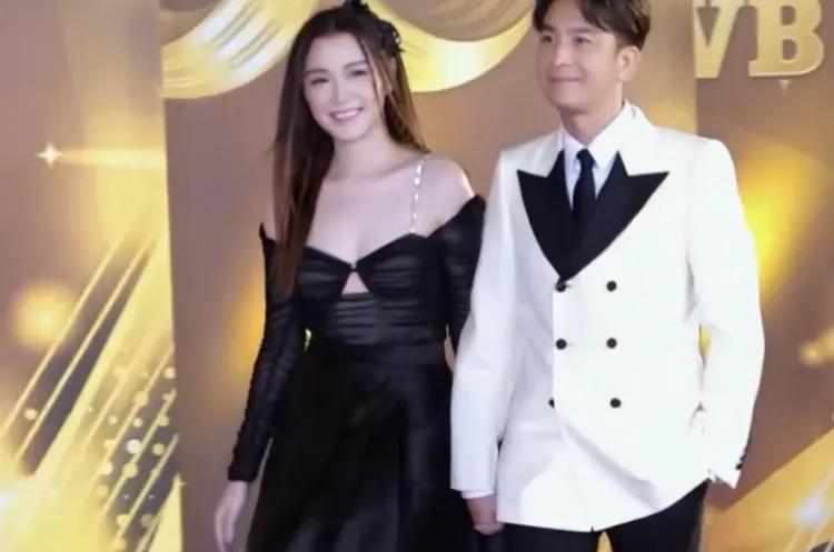 马国明和汤洛雯宣布订婚后，今天首次以未婚夫妻的身份出席活动，并展示了他们的恩爱。
