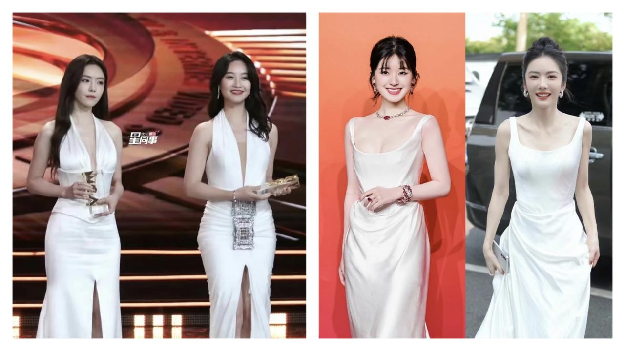 我有种奇怪的预感，

蔡文静以后应该不会再在红毯上穿白色裙子了。她竟然不止一次在