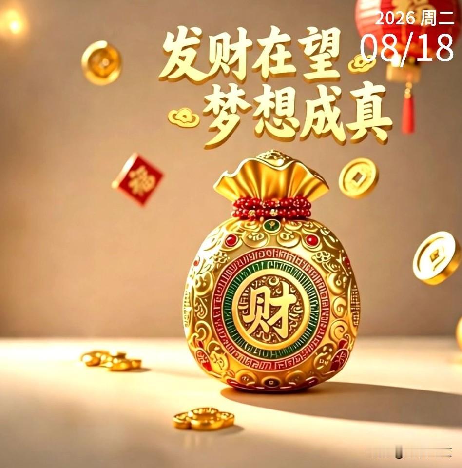 当8月18日的晨光洒下，愿你的财富之路如星河璀璨，每一步都踏在幸运的节拍上！