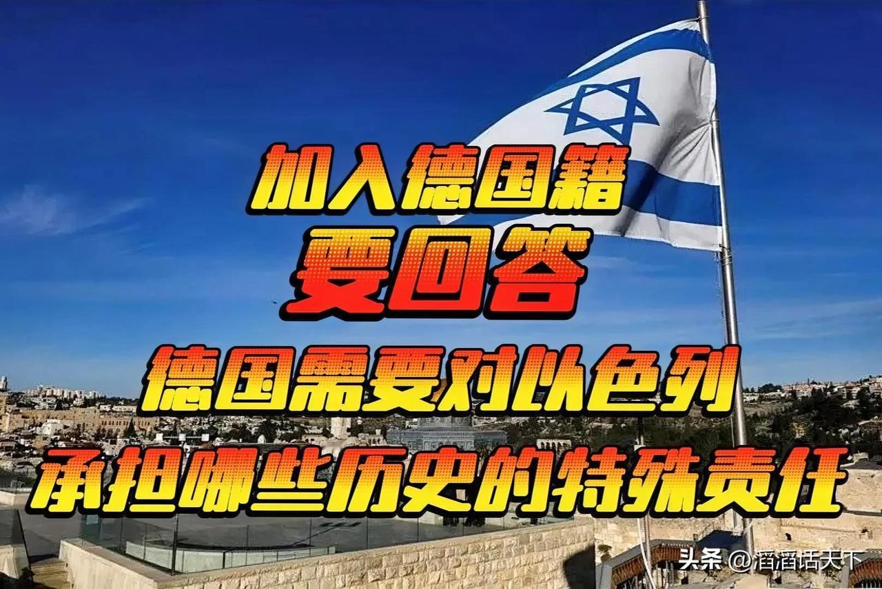 加入德国籍，就负有保护犹太人和以色列的特殊责任，否则，就不应该加入德国籍。
据【