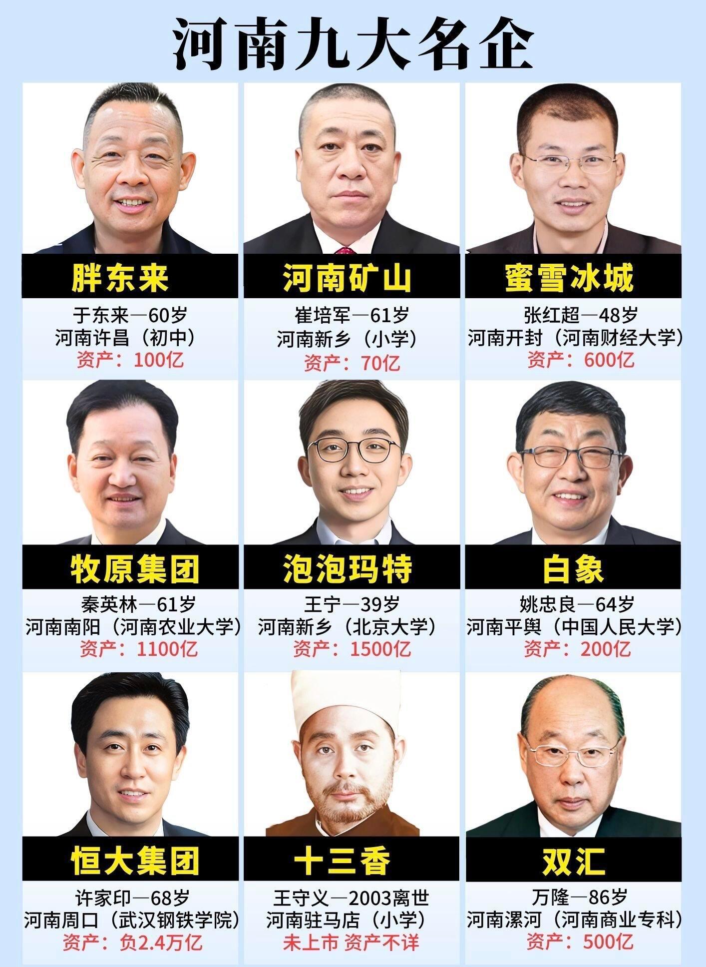 河南九大名企，左下角那位资产状况，其他八位的加一起都不够还他的负债…[允悲][允