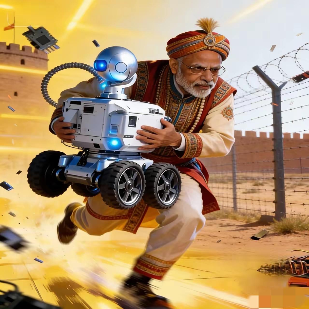 有印度媒体渲染称：“中国部署的边境执勤机器人可能被印度士兵抱走研究！”而中国边防