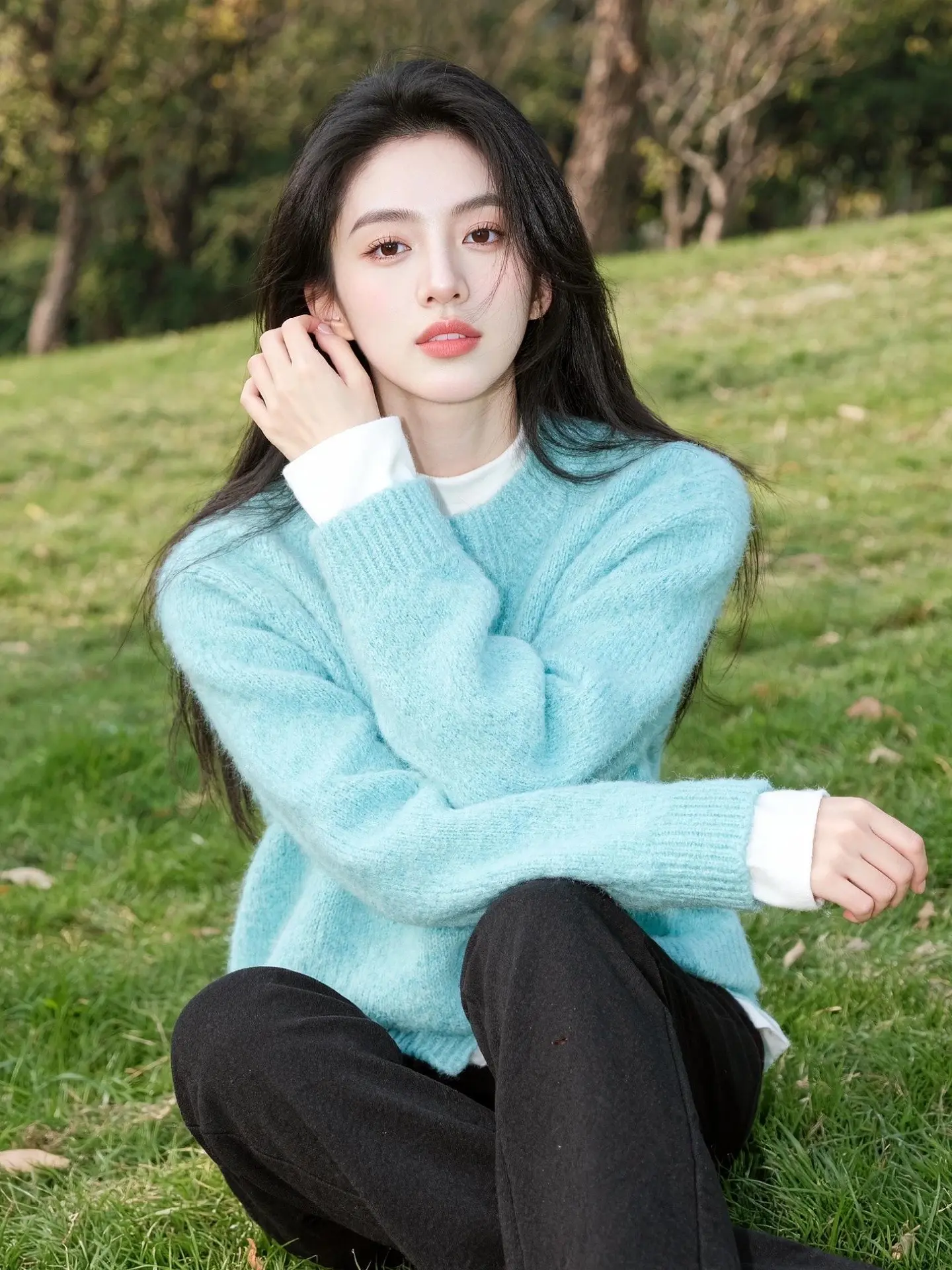 AI草地清新照 ai创作 玩法合伙人计划 随变一拍都很夯 清纯美女