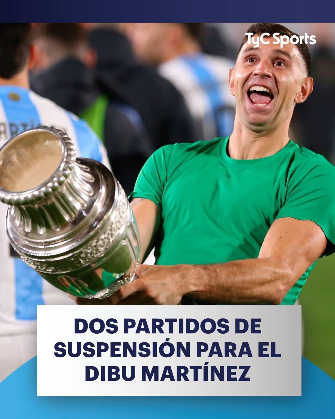 🚨突发消息：❌🇦🇷据多家媒体确认： DIBU 受到国际足联制裁，无法参加十