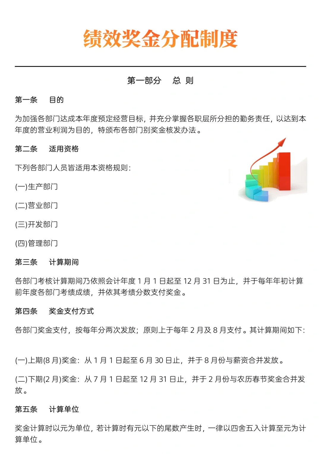 ✅绩效奖金分配制度