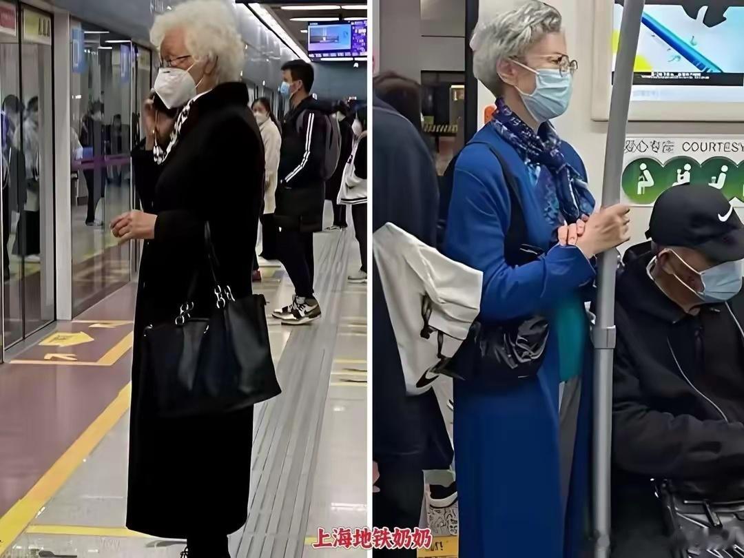 被“上海地铁奶奶” 惊艳了！不染白发，不穿金戴银！看着就很高贵优雅！ 