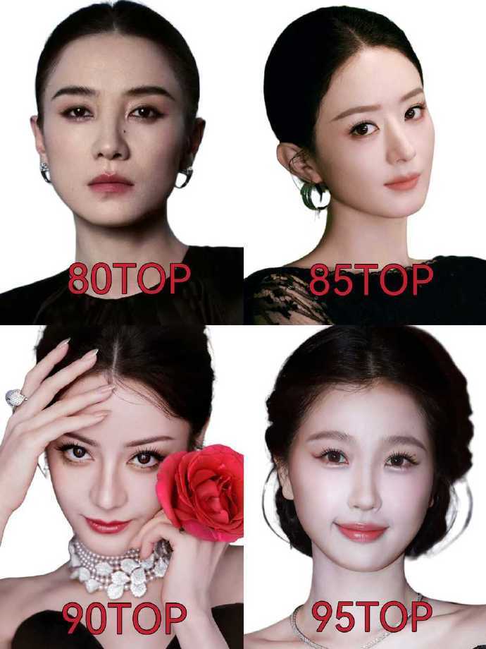 网友评选各年龄段Top花80top宋佳85top赵丽颖90top迪丽热巴95to