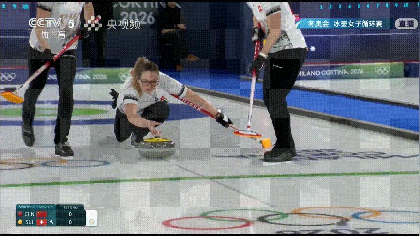 【奥运冰壶】第一局保龄球局无悬念 中国0-0瑞士，其他冰道也全是空局以及关键壶能