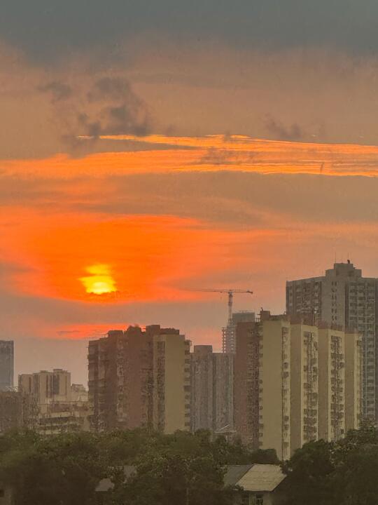 长沙今天的日落真的杀疯了！！！！！！！！！