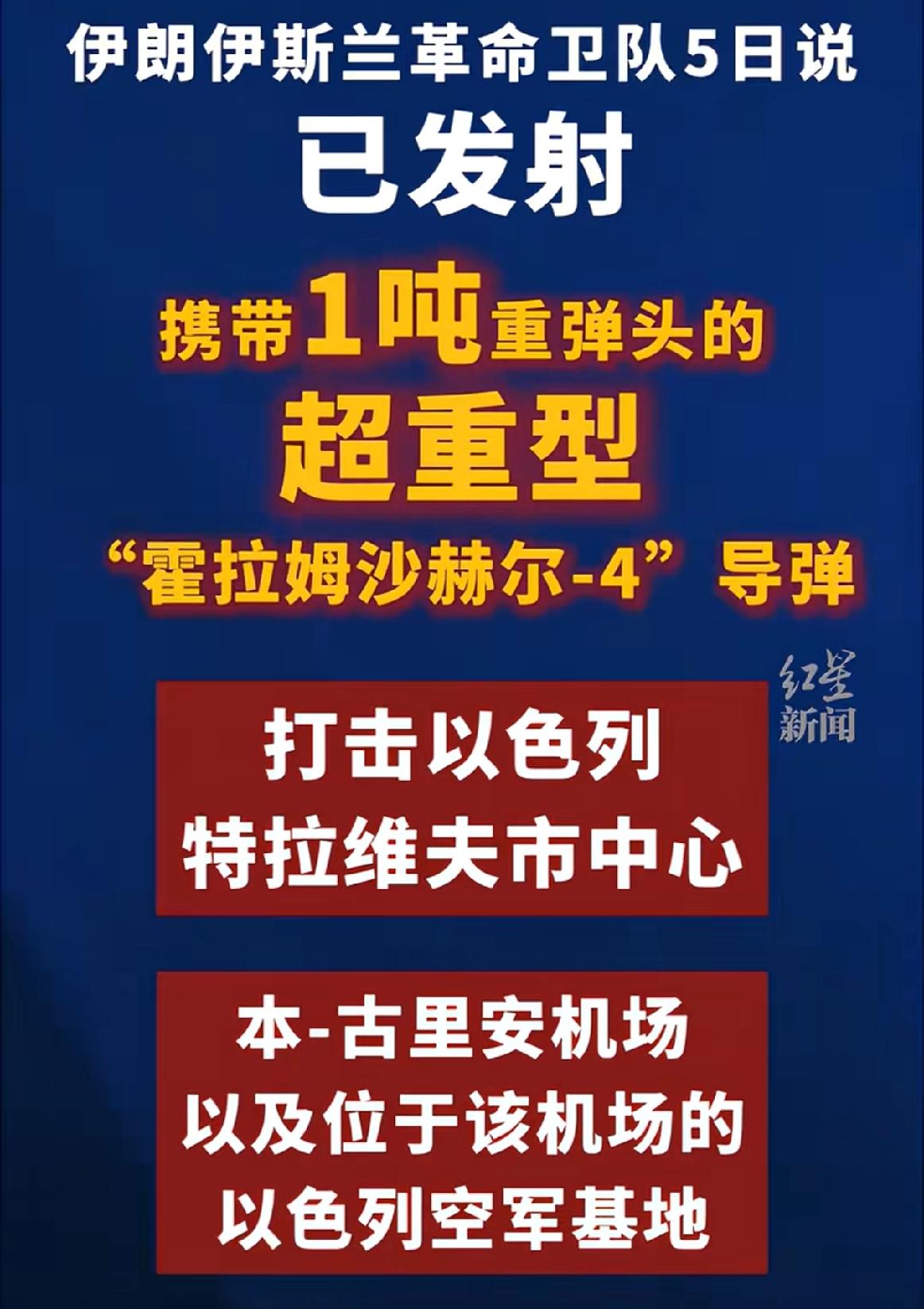 一吨弹头砸向特拉维夫：伊朗这一拳，彻底撕碎了以色列的“金钟罩”
 
就在5日，伊