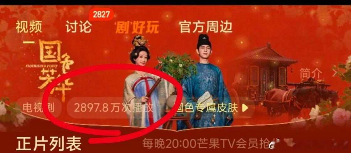 电视剧国色芳华[超话]  国色芳华开播 太牛了！一开播就是2800多万的播放量！