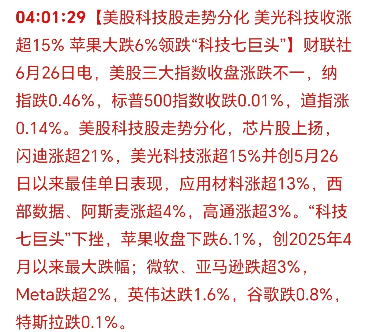 美股涨跌不一！纳指继续下跌，科技股分化严重！我们的科技股纷纷拉升，行情非常极端，