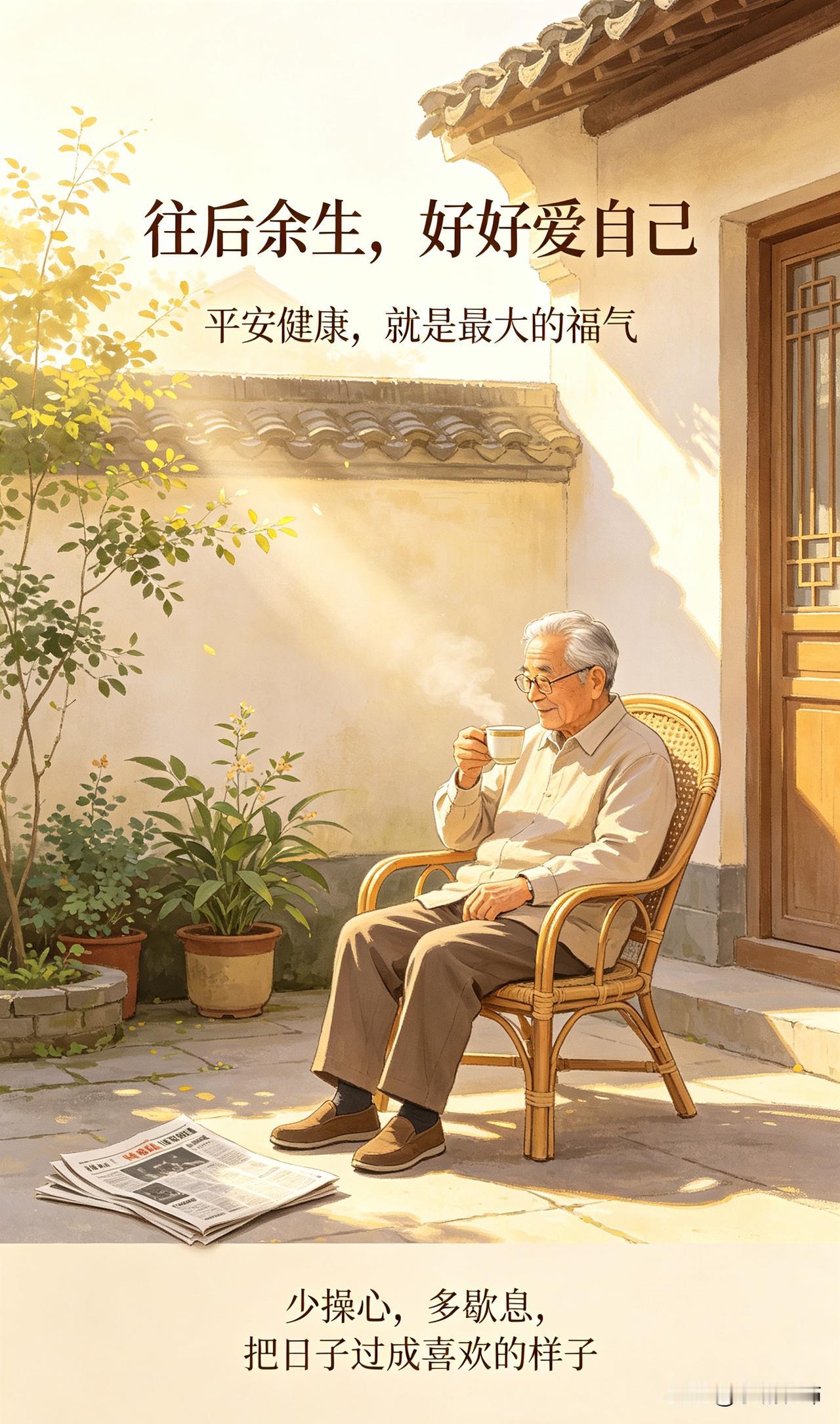 给自己一句话，你会说什么?
年过七旬，往后余生，不必再为琐事操劳。大半辈子风雨奔