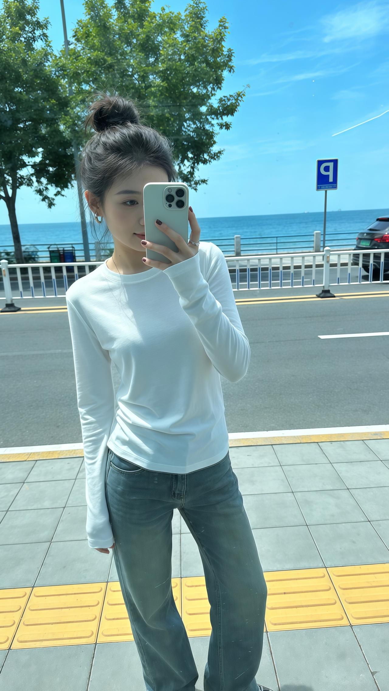 修身薄款打底衫