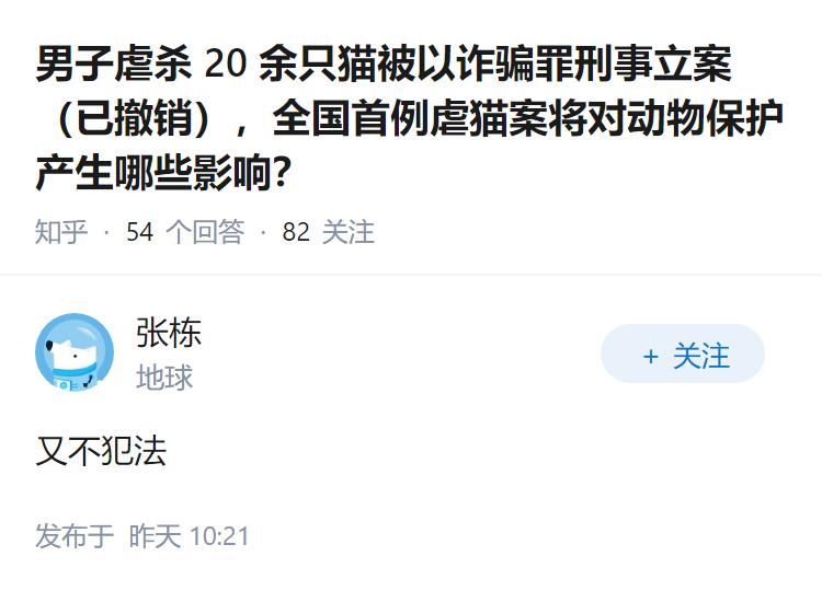 男子虐杀 20 余只猫被以诈骗罪刑事立案（已撤销），全国首例虐猫案将对动物保护产