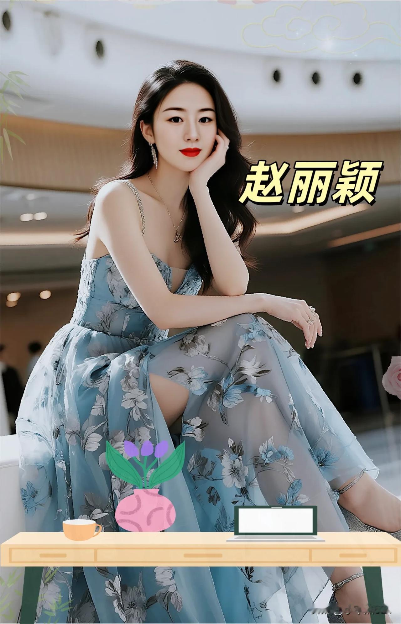 赵丽颖蓝色妖姬，气质优雅性感妩媚让人眼前一亮赵丽颖 赵丽颖造型 赵丽颖写真照 赵