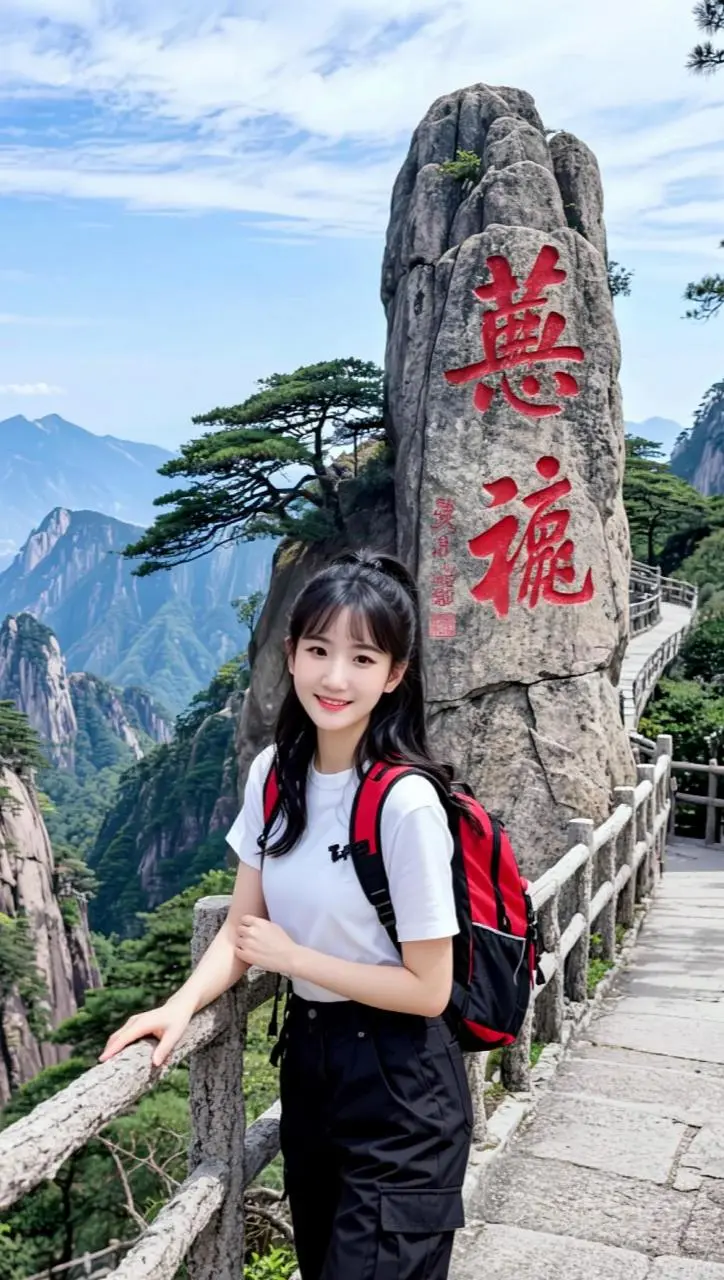 AI山岳旅人照 随变ai随便玩