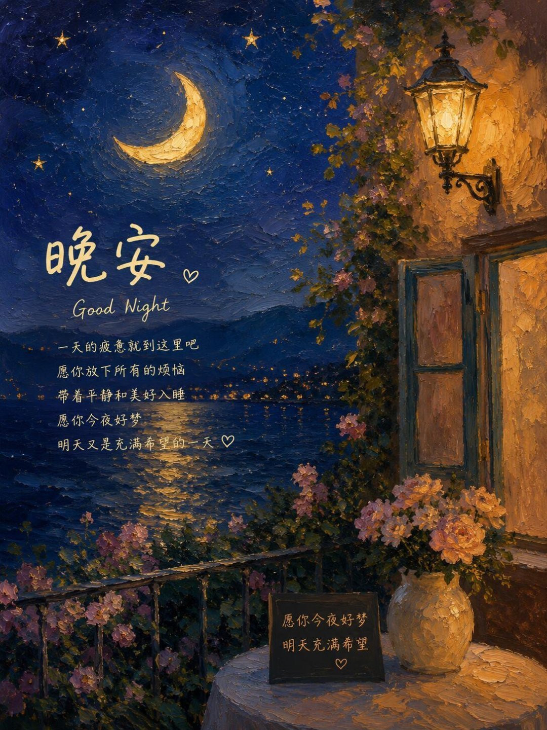 晚安[超话] 夜色温柔落幕，白日的奔波与喧嚣尽数散去，放下心头琐碎烦恼，让身心归