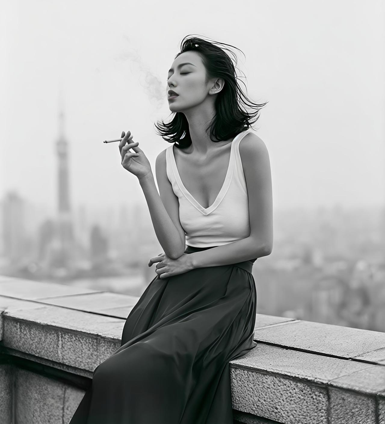 每天分享一点人生感悟女儿轻易不抽烟，只因到了伤心处！抽刀断水水更流，借烟消愁愁更