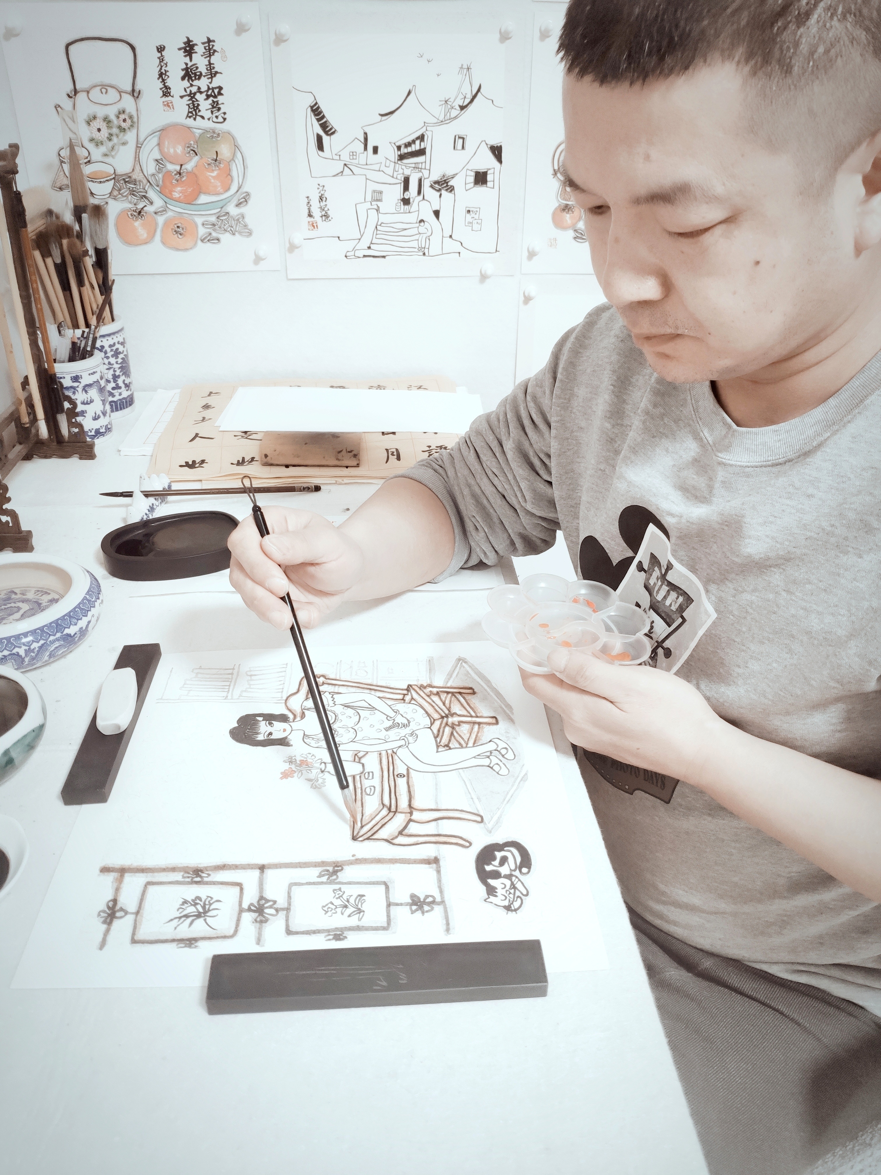 前程命数莫强求，忍将俗世放宽留。茶凉茶暖皆为客，唯守初心忆轻柔。遇见艺术这就是中