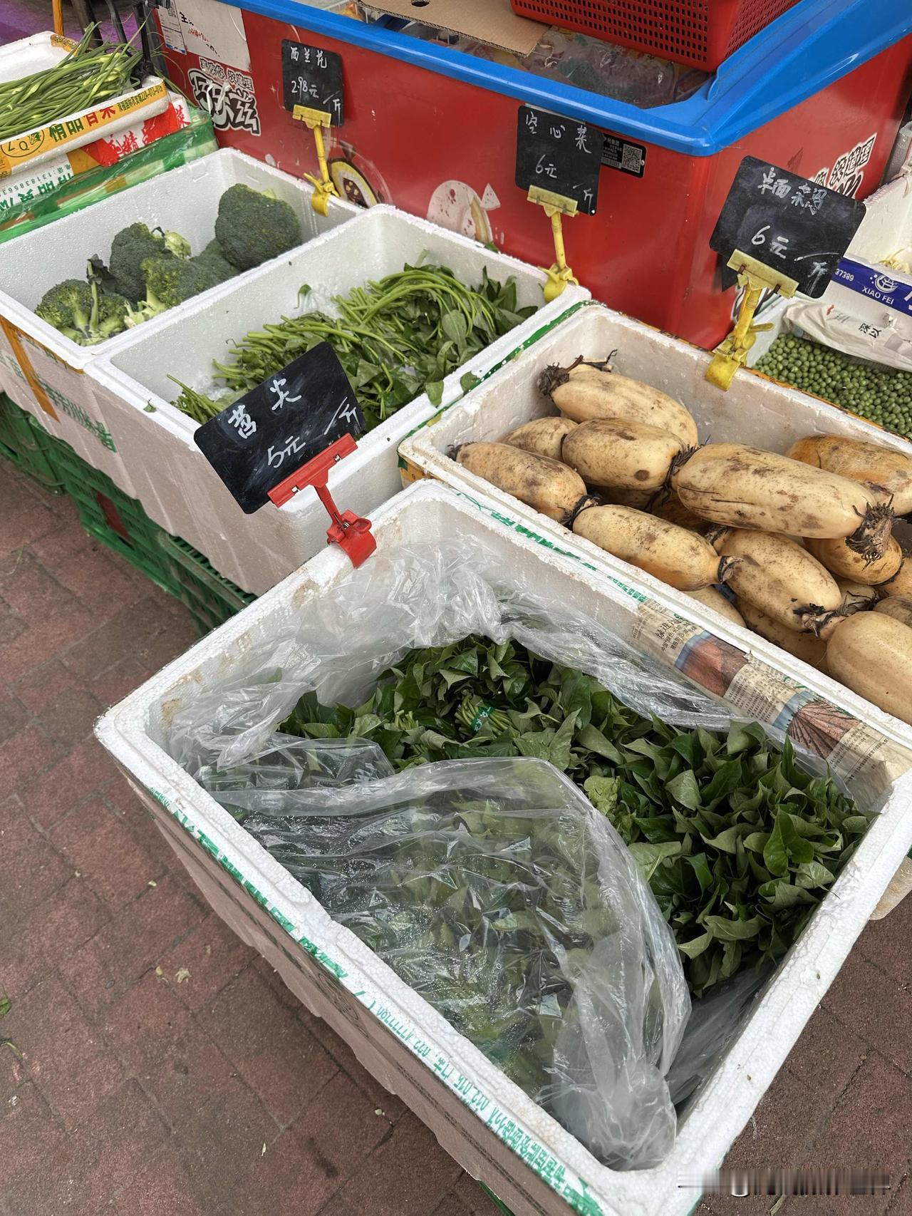 才3月12日，重庆主城区，空心菜和红苕尖就上市啦！今天，我看到，空心菜6块钱1斤